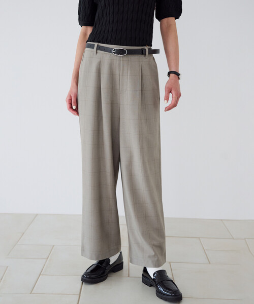 COMME CA ISM（コムサイズム）の「【美しいベーシックパンツ】ポリエステルレーヨンストレッチ　ワイドパンツ（その他パンツ・レディース・ブラック/ベージュ系その他/グレー系その他/チャコール・LARGE/MEDIUM/SMALL/X-SMALL/X-LARGE）」の9枚目の写真