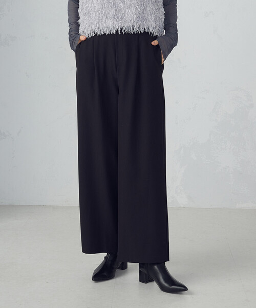 COMME CA ISM（コムサイズム）の「【美しいベーシックパンツ】ポリエステルレーヨンストレッチ　ワイドパンツ（その他パンツ・レディース・ブラック/ベージュ系その他/グレー系その他/チャコール・LARGE/MEDIUM/SMALL/X-SMALL/X-LARGE）」の17枚目の写真