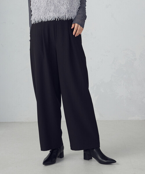 COMME CA ISM（コムサイズム）の「【美しいベーシックパンツ】ポリエステルレーヨンストレッチ　ワイドパンツ（その他パンツ・レディース・ブラック/ベージュ系その他/グレー系その他/チャコール・LARGE/MEDIUM/SMALL/X-SMALL/X-LARGE）」の18枚目の写真