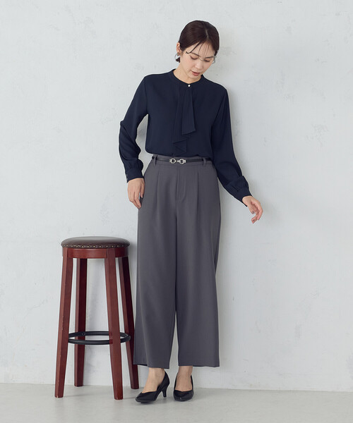 COMME CA ISM（コムサイズム）の「【美しいベーシックパンツ】ポリエステルレーヨンストレッチ　ワイドパンツ（その他パンツ・レディース・ブラック/ベージュ系その他/グレー系その他/チャコール・LARGE/MEDIUM/SMALL/X-SMALL/X-LARGE）」の20枚目の写真