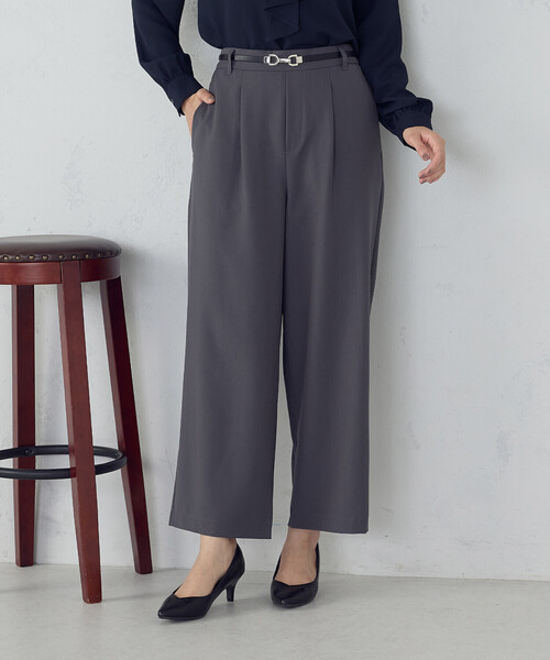 COMME CA ISM（コムサイズム）の「【美しいベーシックパンツ】ポリエステルレーヨンストレッチ　ワイドパンツ（その他パンツ・レディース・ブラック/ベージュ系その他/グレー系その他/チャコール・LARGE/MEDIUM/SMALL/X-SMALL/X-LARGE）」の22枚目の写真