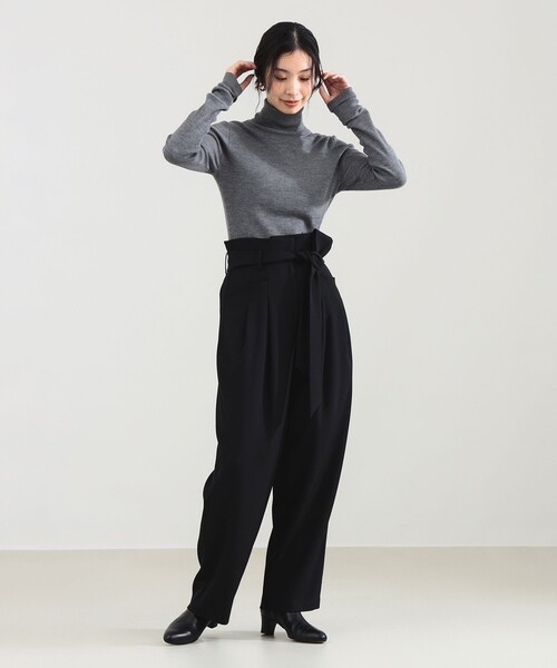 Demi-Luxe BEAMS（デミルクス ビームス）の「【1/15再値下げ】ベルテッド カルゼ パンツ（その他パンツ・レディース・ブラック/ベージュ・36/38）」の3枚目の写真