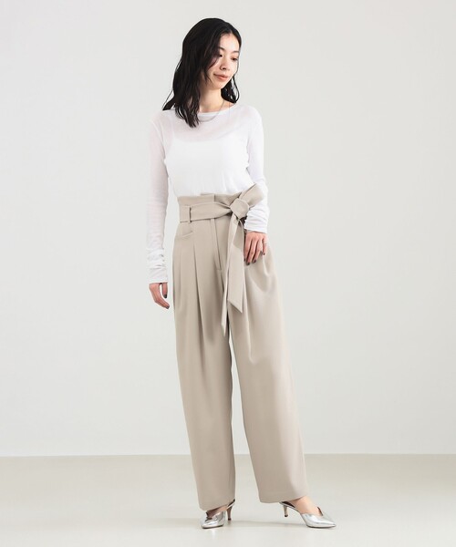 Demi-Luxe BEAMS（デミルクス ビームス）の「【1/15再値下げ】ベルテッド カルゼ パンツ（その他パンツ・レディース・ブラック/ベージュ・36/38）」の8枚目の写真