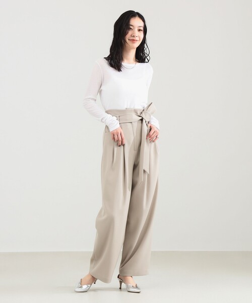 Demi-Luxe BEAMS（デミルクス ビームス）の「【1/15再値下げ】ベルテッド カルゼ パンツ（その他パンツ・レディース・ブラック/ベージュ・36/38）」の9枚目の写真