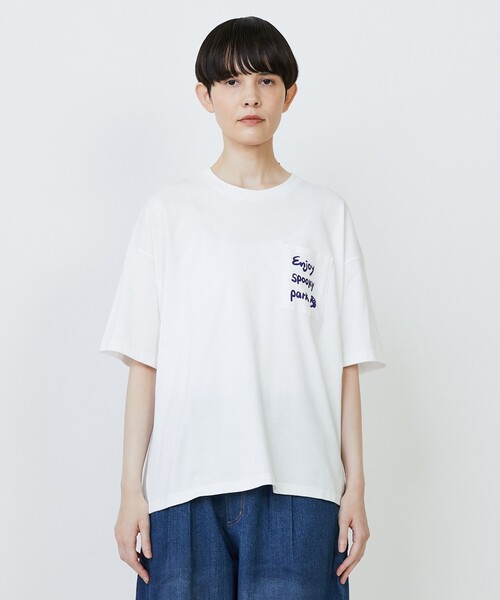 FRAPBOIS(フラボア)の「SPOTハロウィンT(Tシャツ/カットソー・レディース・ホワイト/ブラック・1/2)」の1枚目の写真