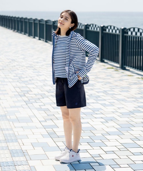 le coq sportif(ルコックスポルティフ)の「【ルコックスポルティフ】水陸両用/撥水/ストレッチUVカットショートパンツ(その他パンツ・レディース・ネイビー・S/M/L/XL)」の4枚目の写真
