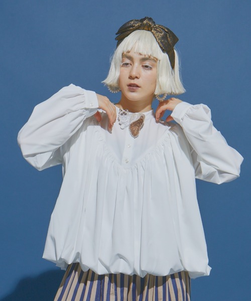 manana suerte（マニャーナスエルテ）の「バルーンブラウス（シャツ/ブラウス・レディース・ブラック/ホワイト・FREE）」の21枚目の写真