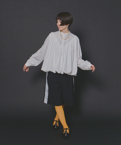 manana suerte（マニャーナスエルテ）の「バルーンブラウス（シャツ/ブラウス・レディース・ブラック/ホワイト・FREE）」の4枚目の写真