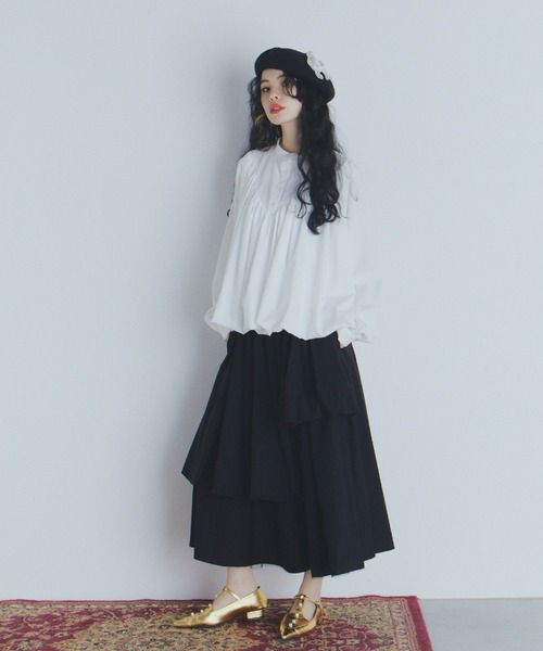 manana suerte（マニャーナスエルテ）の「バルーンブラウス（シャツ/ブラウス・レディース・ブラック/ホワイト・FREE）」の6枚目の写真