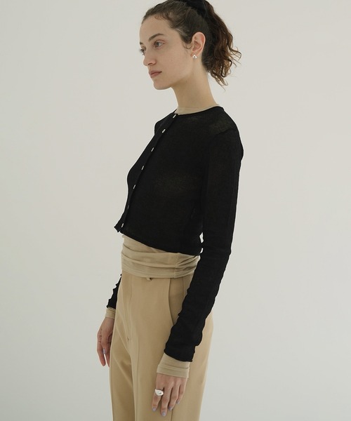 CLANE SHEER ROLLED EDGE KNIT CARDIGAN CLANE SHEER ROLLED EDGE KNIT