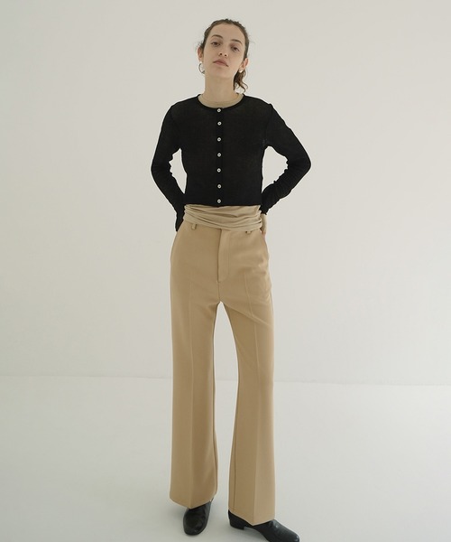 CLANE（クラネ）の「SHEER ROLLED EDGE KNIT CARDIGAN（カーディガン/ボレロ・レディース・アイボリー/ブラック/ミント・1/2）」の15枚目の写真