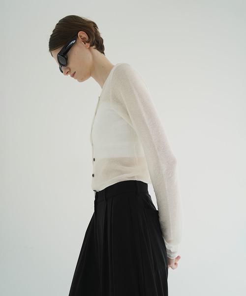 SHEER RIB KNIT CARDIGAN（カーディガン/ボレロ）｜CLANE