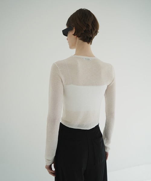 SHEER RIB KNIT CARDIGAN（カーディガン/ボレロ）｜CLANE