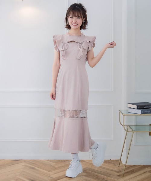 couture BY ROJITA（クチュールバイロジータ）の「肩フリルスウエットロングワンピース（ワンピース・レディース・ブラック/ピンク/グレー・FREE）」の3枚目の写真