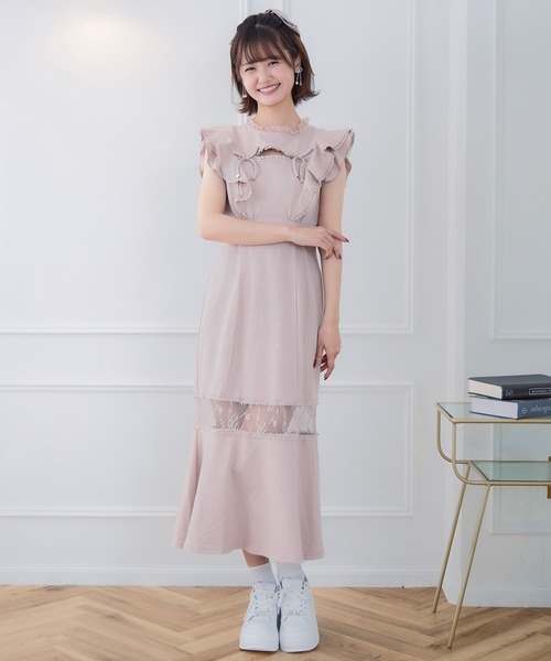 couture BY ROJITA（クチュールバイロジータ）の「肩フリルスウエットロングワンピース（ワンピース・レディース・ブラック/ピンク/グレー・FREE）」の13枚目の写真