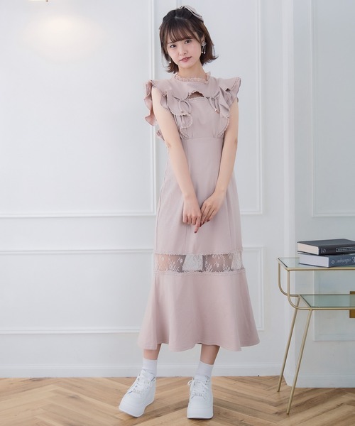 couture BY ROJITA（クチュールバイロジータ）の「肩フリルスウエットロングワンピース（ワンピース・レディース・ブラック/ピンク/グレー・FREE）」の12枚目の写真