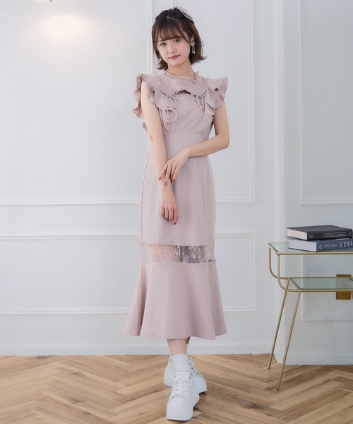 couture BY ROJITA（クチュールバイロジータ）の「肩フリルスウエットロングワンピース（ワンピース・レディース・ブラック/ピンク/グレー・FREE）」の14枚目の写真