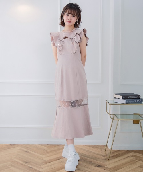 couture BY ROJITA（クチュールバイロジータ）の「肩フリルスウエットロングワンピース（ワンピース・レディース・ブラック/ピンク/グレー・FREE）」の15枚目の写真