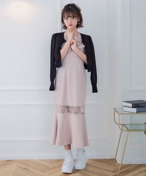 セール】肩フリルスウエットロングワンピース（ワンピース）｜couture