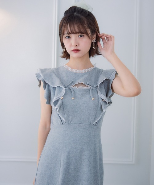 couture BY ROJITA（クチュールバイロジータ）の「肩フリルスウエットロングワンピース（ワンピース・レディース・ブラック/ピンク/グレー・FREE）」の20枚目の写真