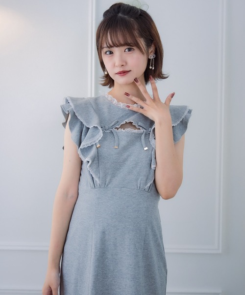couture BY ROJITA（クチュールバイロジータ）の「肩フリルスウエットロングワンピース（ワンピース・レディース・ブラック/ピンク/グレー・FREE）」の22枚目の写真