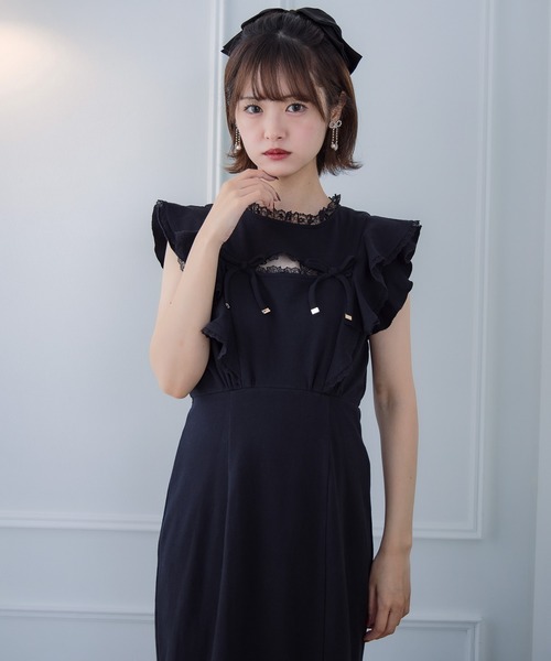 couture BY ROJITA（クチュールバイロジータ）の「肩フリルスウエットロングワンピース（ワンピース・レディース・ブラック/ピンク/グレー・FREE）」の16枚目の写真
