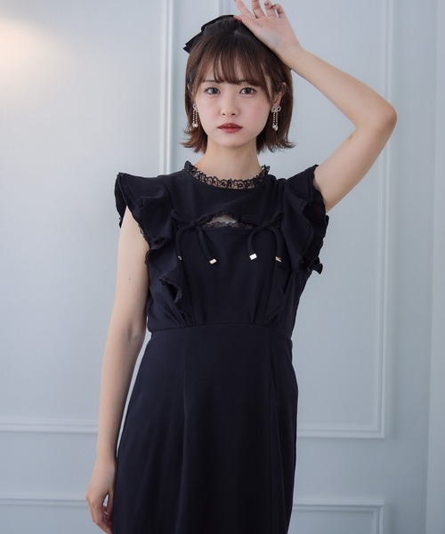 couture BY ROJITA（クチュールバイロジータ）の「肩フリルスウエットロングワンピース（ワンピース・レディース・ブラック/ピンク/グレー・FREE）」の17枚目の写真