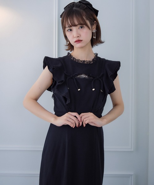 couture BY ROJITA（クチュールバイロジータ）の「肩フリルスウエットロングワンピース（ワンピース・レディース・ブラック/ピンク/グレー・FREE）」の18枚目の写真