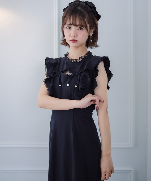couture BY ROJITA（クチュールバイロジータ）の「肩フリルスウエットロングワンピース（ワンピース・レディース・ブラック/ピンク/グレー・FREE）」の19枚目の写真
