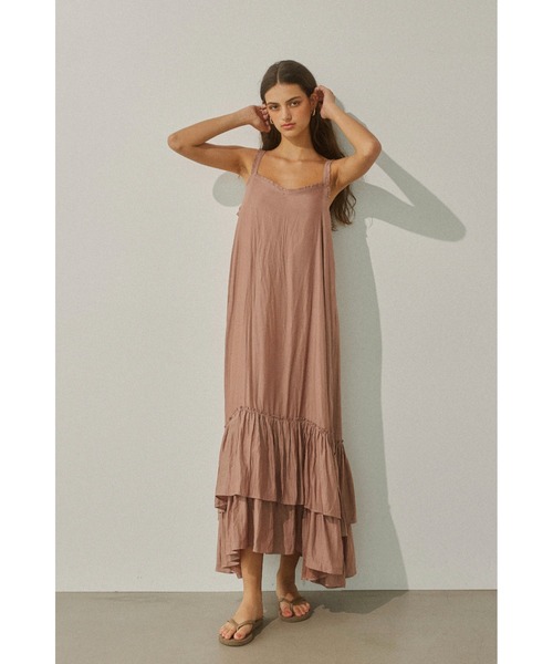 ALEXIA STAM グレー キャミワンピース ALEXIA STAM ワンピース Satin Long Dress /サテンワンピース