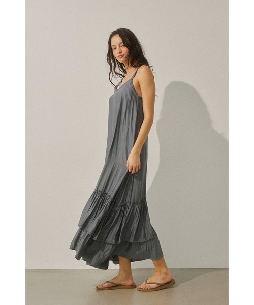 Frilled Maxi Sleeveless Dress/ ヴィンテージフリルワンピ