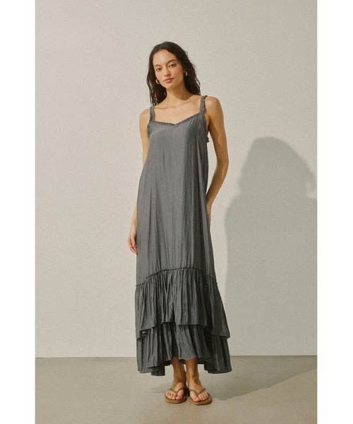 Frilled Maxi Sleeveless Dress/ ヴィンテージフリルワンピ