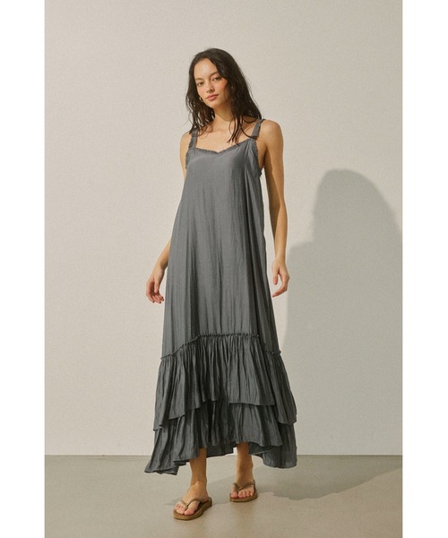 Frilled Maxi Sleeveless Dress/ ヴィンテージフリルワンピ
