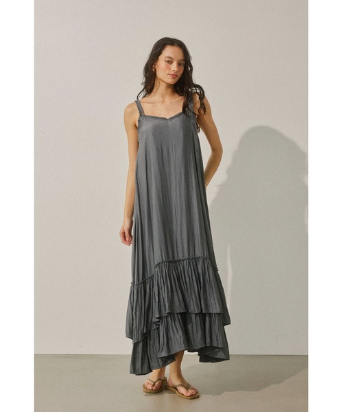 ALEXIA STAM（アリシアスタン）の「Frilled Maxi Sleeveless Dress/ ヴィンテージフリルワンピ（ワンピース・レディース・ピンク/チャコールグレー・M/S）」の6枚目の写真