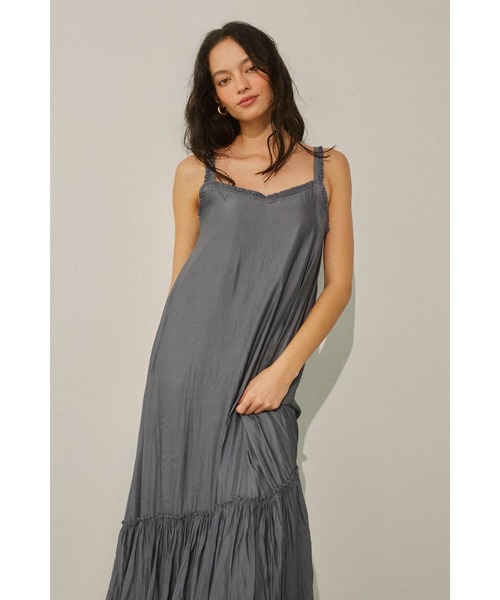 Frilled Maxi Sleeveless Dress/ ヴィンテージフリルワンピ
