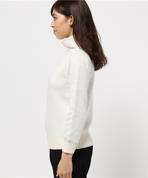 FIGARO Paris（フィガロパリ）の「◇ヘアリーシャギー タートルネックプルオーバー（ニット/セーター・レディース・ライトグレー/ホワイト・FREE）」の8枚目の写真