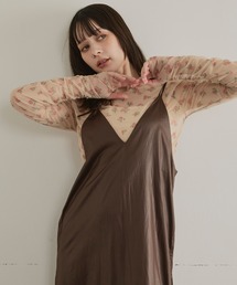 ELLEgirl | フラワープリントシアートップス(Tシャツ/カットソー)