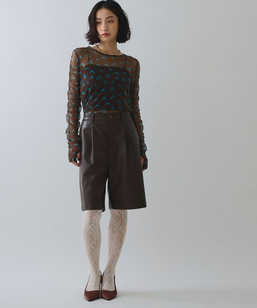 ELLEgirl（エルガール）の「フラワープリントシアートップス（Tシャツ/カットソー・レディース・ブラウン/ベージュ・FREE）」の11枚目の写真