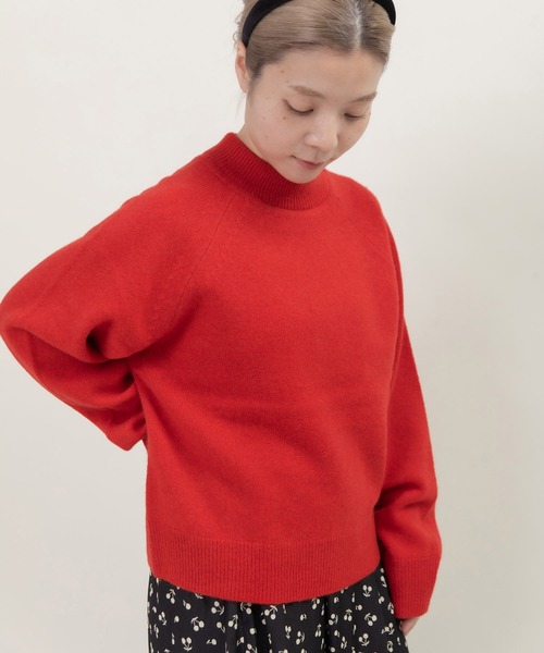 CHILD WOMAN（チャイルドウーマン）の「2/15ラムウール ハイネックプルオーバー（ニット/セーター・レディース・イエロー/ネイビー/ピンク/グリーン/レッド/ブルー/アイボリー・FREE）」の7枚目の写真