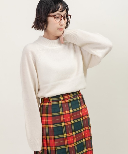 CHILD WOMAN（チャイルドウーマン）の「2/15ラムウール ハイネックプルオーバー（ニット/セーター・レディース・イエロー/ネイビー/ピンク/グリーン/レッド/ブルー/アイボリー・FREE）」の2枚目の写真