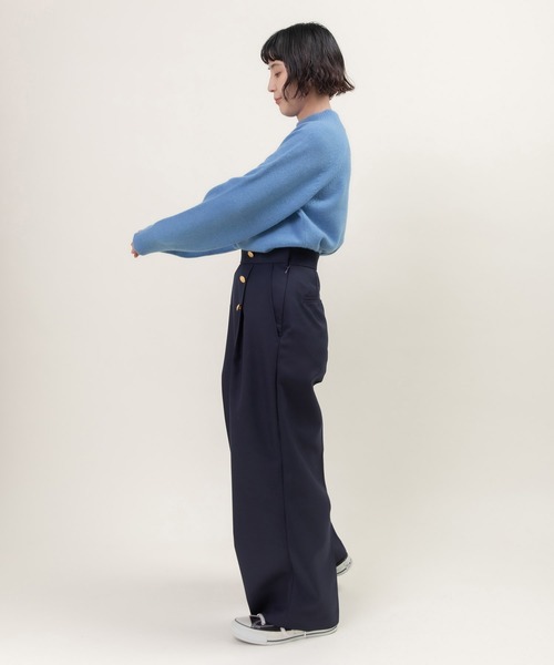 CHILD WOMAN（チャイルドウーマン）の「2/15ラムウール ハイネックプルオーバー（ニット/セーター・レディース・イエロー/ネイビー/ピンク/グリーン/レッド/ブルー/アイボリー・FREE）」の18枚目の写真