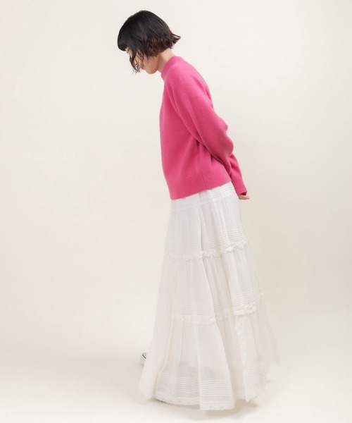 CHILD WOMAN（チャイルドウーマン）の「2/15ラムウール ハイネックプルオーバー（ニット/セーター・レディース・イエロー/ネイビー/ピンク/グリーン/レッド/ブルー/アイボリー・FREE）」の13枚目の写真