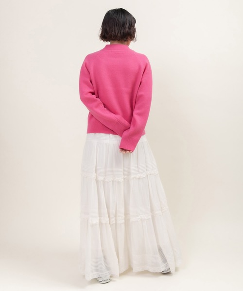 CHILD WOMAN（チャイルドウーマン）の「2/15ラムウール ハイネックプルオーバー（ニット/セーター・レディース・イエロー/ネイビー/ピンク/グリーン/レッド/ブルー/アイボリー・FREE）」の14枚目の写真