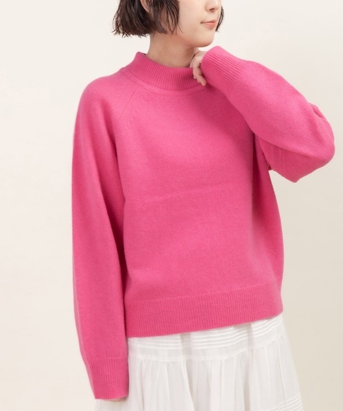 CHILD WOMAN（チャイルドウーマン）の「2/15ラムウール ハイネックプルオーバー（ニット/セーター・レディース・イエロー/ネイビー/ピンク/グリーン/レッド/ブルー/アイボリー・FREE）」の8枚目の写真