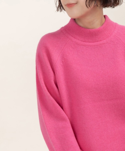 CHILD WOMAN（チャイルドウーマン）の「2/15ラムウール ハイネックプルオーバー（ニット/セーター・レディース・イエロー/ネイビー/ピンク/グリーン/レッド/ブルー/アイボリー・FREE）」の11枚目の写真