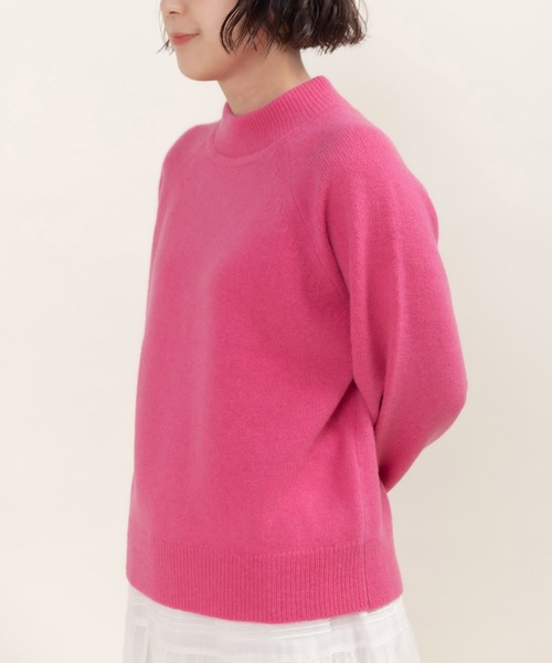 CHILD WOMAN（チャイルドウーマン）の「2/15ラムウール ハイネックプルオーバー（ニット/セーター・レディース・イエロー/ネイビー/ピンク/グリーン/レッド/ブルー/アイボリー・FREE）」の9枚目の写真