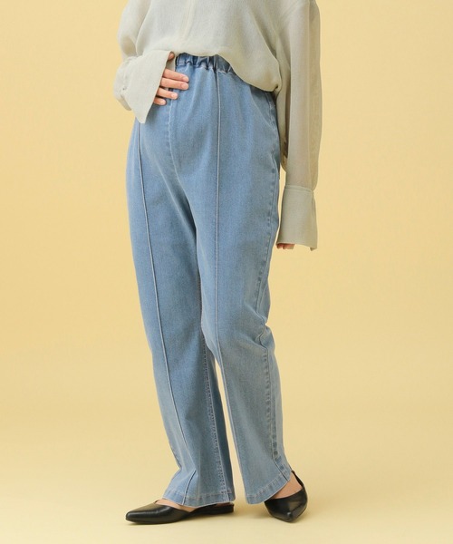 LEPSIM（レプシィム）の「【産前・産後対応】マタニティ／ピンタックデニムフレアパンツ　576454（その他パンツ・レディース・ブルー/ライトブルー・FREE）」の6枚目の写真