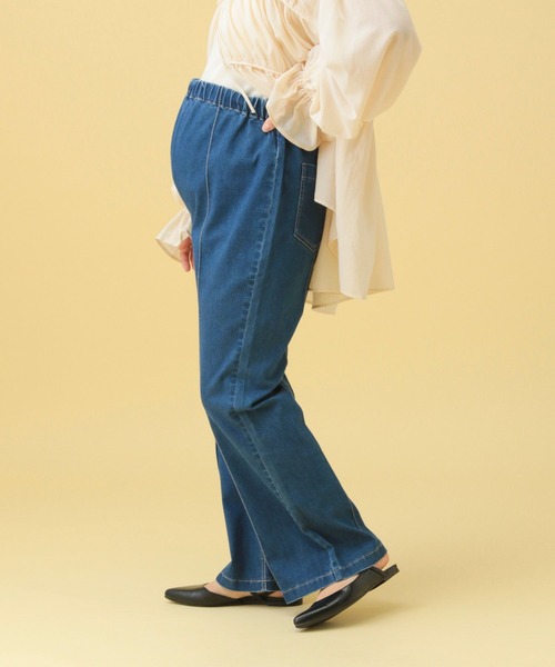 LEPSIM（レプシィム）の「【産前・産後対応】マタニティ／ピンタックデニムフレアパンツ　576454（その他パンツ・レディース・ブルー/ライトブルー・FREE）」の12枚目の写真