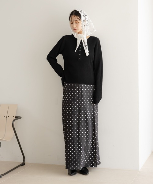 LOWRYS FARM(ローリーズファーム)の「レーススカーフ 579518(バンダナ/スカーフ・レディース・ブラック/オフホワイト・FREE)」の5枚目の写真