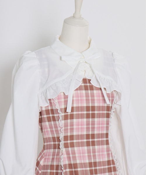 mellfy memory(メルフィーメモリー)の「Melty Cafe Check ワンピース(ワンピース・レディース・ピンク/グレー・M/S)」の8枚目の写真